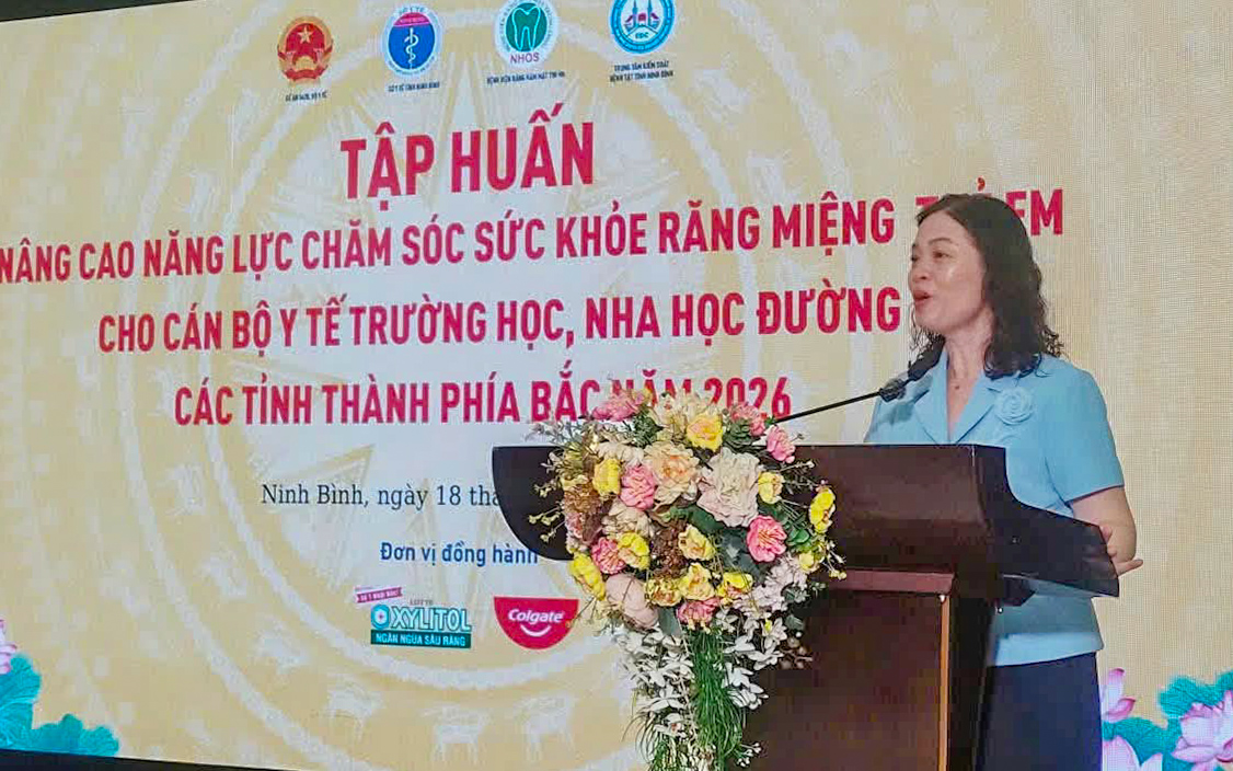 BSCKII. Phạm Thị Phương Hạnh, Giám đốc Sở Y tế tỉnh Ninh Bình phát biểu